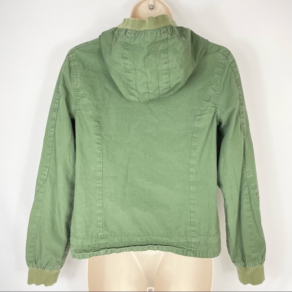 3/$25 Roxy Army Green Canvas Bomber Jacket Small Lightweight Coat Small - Picture 2 of 8